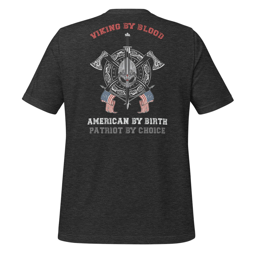 Viking By Blood Patriotic T-shirt Back